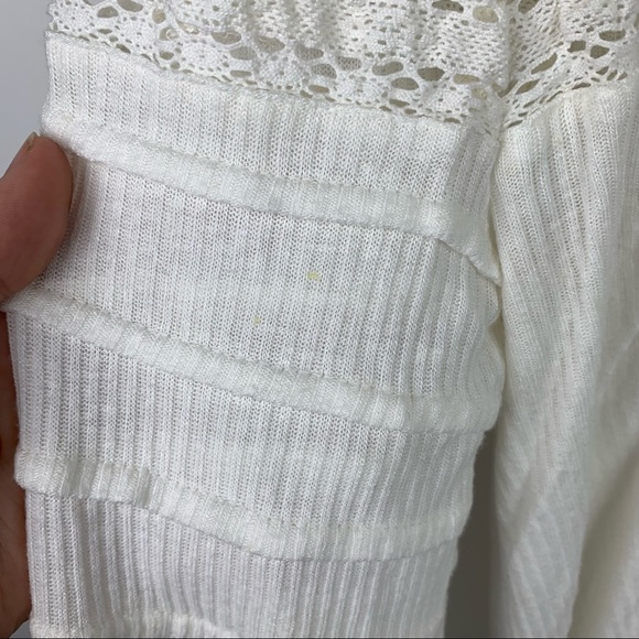 SOLD Free People Set To Stun High Low Hem Top Tunic Linen Blend Ivory White - Picture 11 of 12